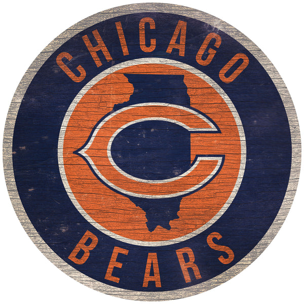 Wholesale NFL0866-12in Circle With State / N0866-Chicago Bears