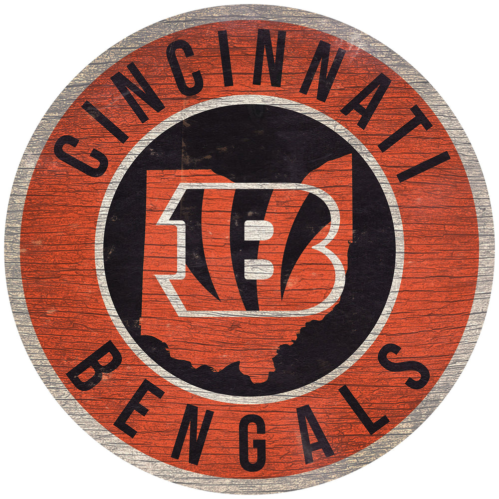 Wholesale NFL0866-12in Circle With State / N0866-Cincinnati Bengals