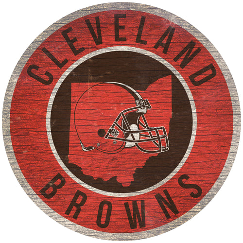 Wholesale NFL0866-12in Circle With State / N0866-Cleveland Browns