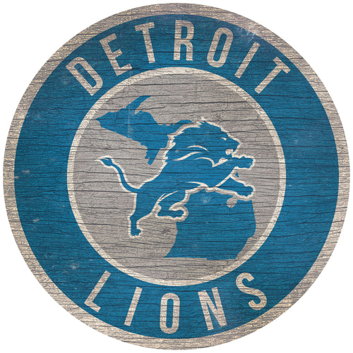 Wholesale NFL0866-12in Circle With State / N0866-Detroit Lions