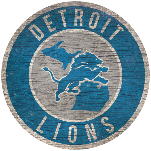 Wholesale NFL0866-12in Circle With State / N0866-Detroit Lions