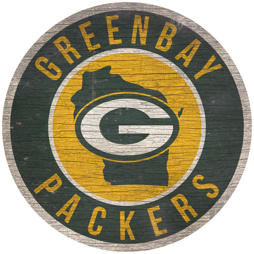 Wholesale NFL0866-12in Circle With State / N0866-Green Bay Packers