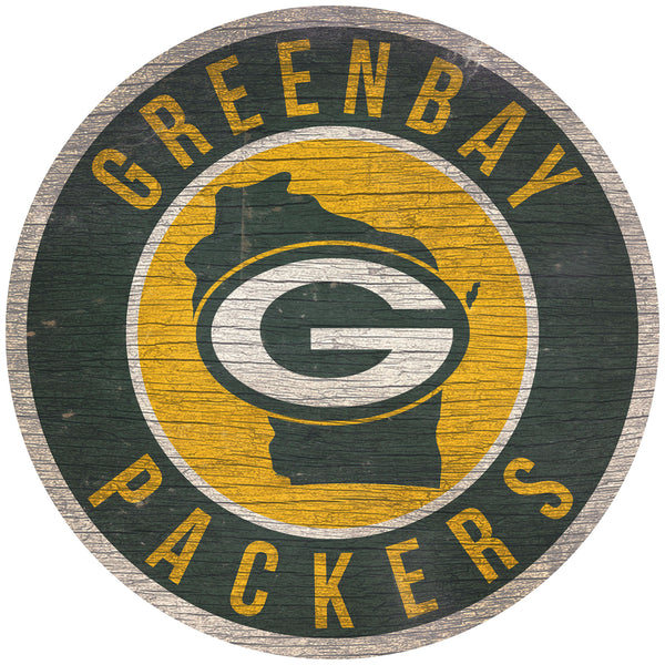 Wholesale NFL0866-12in Circle With State / N0866-Green Bay Packers