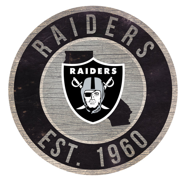 Wholesale NFL0866-12in Circle With State / N0866-Oakland Raiders