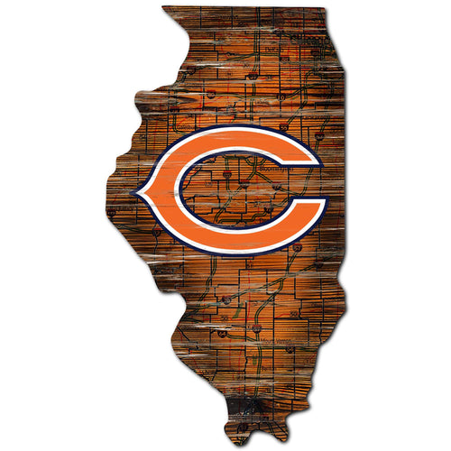 Wholesale NFL0894-12in. state road map sign / N0894-Chicago Bears