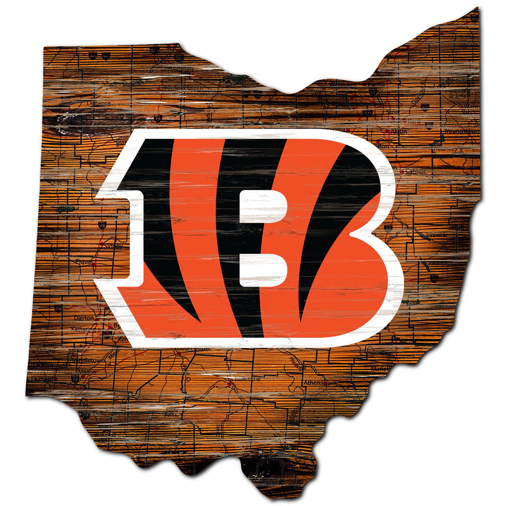 Wholesale NFL0894-12in. state road map sign / N0894-Cincinnati Bengals