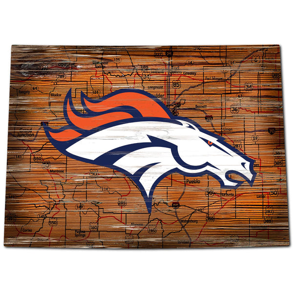 Wholesale NFL0894-12in. state road map sign / N0894-Denver Broncos