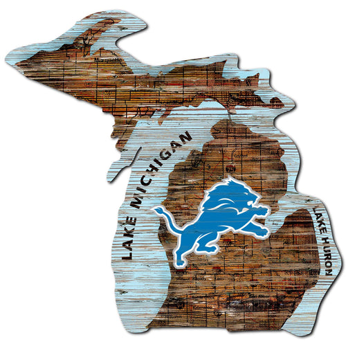 Wholesale NFL0894-12in. state road map sign / N0894-Detroit Lions