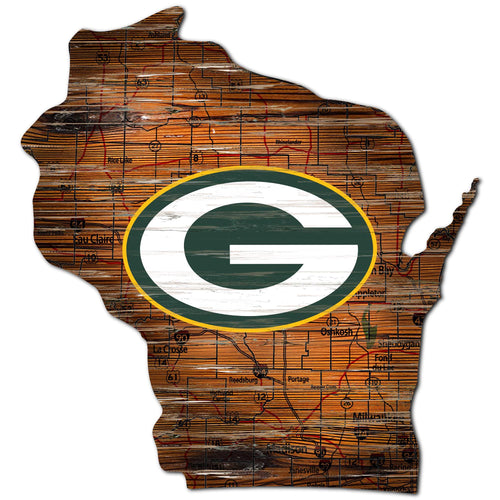 Wholesale NFL0894-12in. state road map sign / N0894-Green Bay Packers