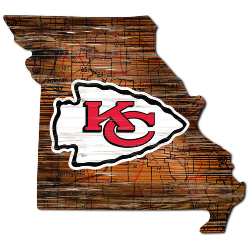 Wholesale NFL0894-12in. state road map sign / N0894-Kansas City Chiefs