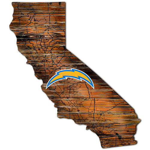Wholesale NFL0894-12in. state road map sign / N0894-Los Angeles Chargers