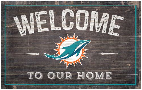 Wholesale NFL0913-11x19 inch Welcome Sign (Khols Resize) / N0913-Miami Dolphins