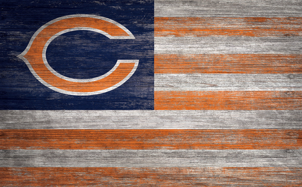 Wholesale NFL0940-American Flag 11x19 / N0940-Chicago Bears