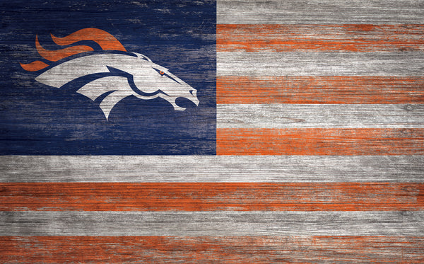 Wholesale NFL0940-American Flag 11x19 / N0940-Denver Broncos