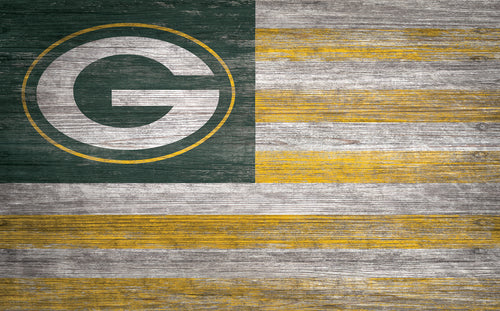 Wholesale NFL0940-American Flag 11x19 / N0940-Green Bay Packers