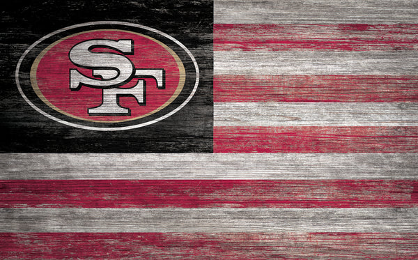 Wholesale NFL0940-American Flag 11x19 / N0940-San Francisco 49ers