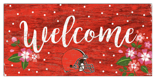 Wholesale NFL0964-Welcome Floral 6x12 / N0964-Cleveland Browns