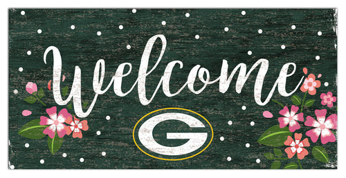 Wholesale NFL0964-Welcome Floral 6x12 / N0964-Green Bay Packers