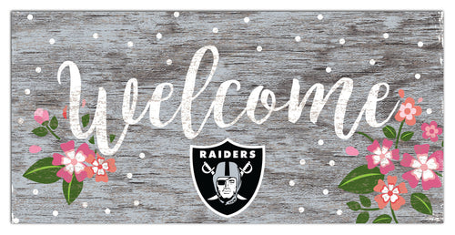 Wholesale NFL0964-Welcome Floral 6x12 / N0964-Las Vegas Raiders