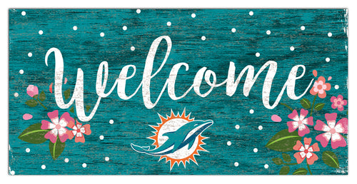 Wholesale NFL0964-Welcome Floral 6x12 / N0964-Miami Dolphins