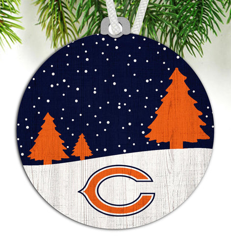 Wholesale NFL0978-Snow Scene Ornament / N0978-Chicago Bears