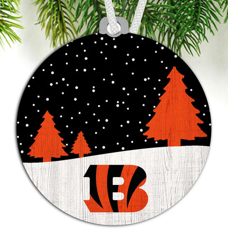 Wholesale NFL0978-Snow Scene Ornament / N0978-Cincinnati Bengals