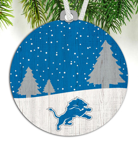 Wholesale NFL0978-Snow Scene Ornament / N0978-Detroit Lions