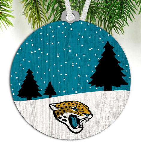 Wholesale NFL0978-Snow Scene Ornament / N0978-Jacksonville Jaguars