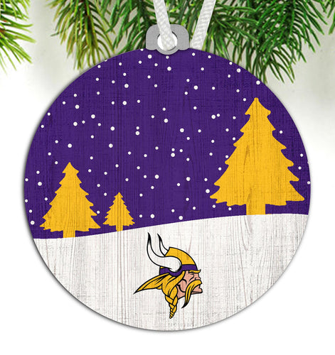 Wholesale NFL0978-Snow Scene Ornament / N0978-Minnesota Vikings