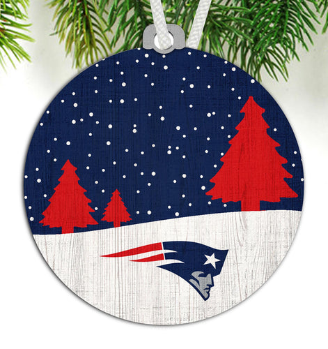 Wholesale NFL0978-Snow Scene Ornament / N0978-New England Patriots