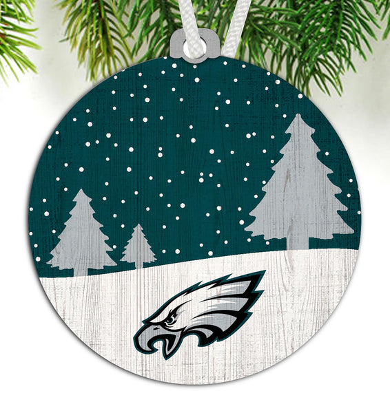 Wholesale NFL0978-Snow Scene Ornament / N0978-Philadelphia Eagles