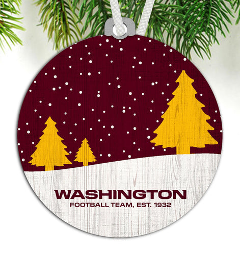Wholesale NFL0978-Snow Scene Ornament / N0978-Washington Football Team
