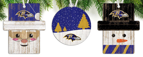 Wholesale NFL0984-Ornament 3 pack (0978, 0980, 0981) / N0984-Baltimore Ravens