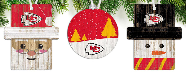 Wholesale NFL0984-Ornament 3 pack (0978, 0980, 0981) / N0984-Kansas City Chiefs