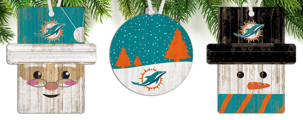 Wholesale NFL0984-Ornament 3 pack (0978, 0980, 0981) / N0984-Miami Dolphins