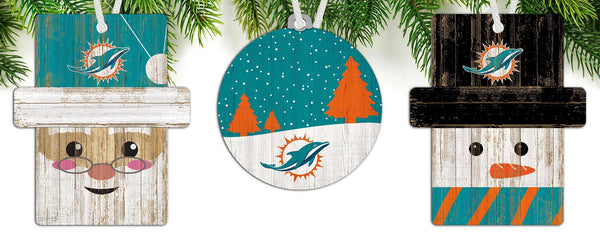 Wholesale NFL0984-Ornament 3 pack (0978, 0980, 0981) / N0984-Miami Dolphins