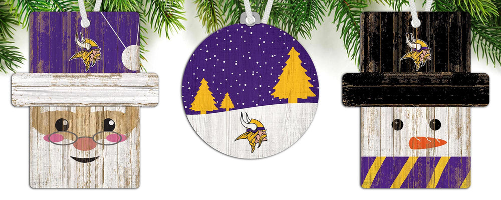 Wholesale NFL0984-Ornament 3 pack (0978, 0980, 0981) / N0984-Minnesota Vikings