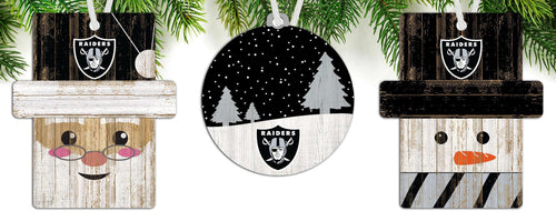 Wholesale NFL0984-Ornament 3 pack (0978, 0980, 0981) / N0984-Oakland Raiders