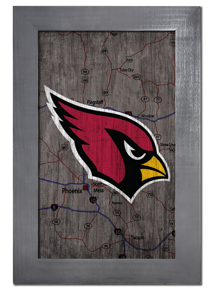 Wholesale NFL0985-City Map 11x19 Frame / N0985-Arizona Cardinals