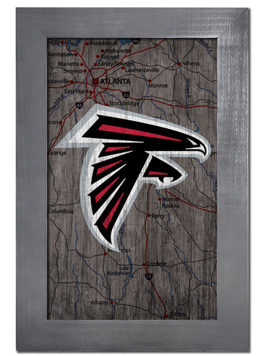 Wholesale NFL0985-City Map 11x19 Frame / N0985-Atlanta Falcons