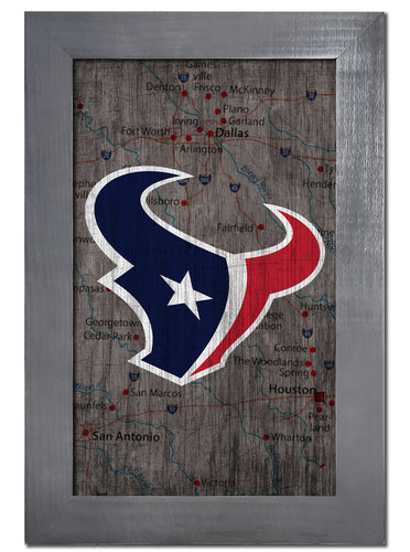 Wholesale NFL0985-City Map 11x19 Frame / N0985-Houston Texans