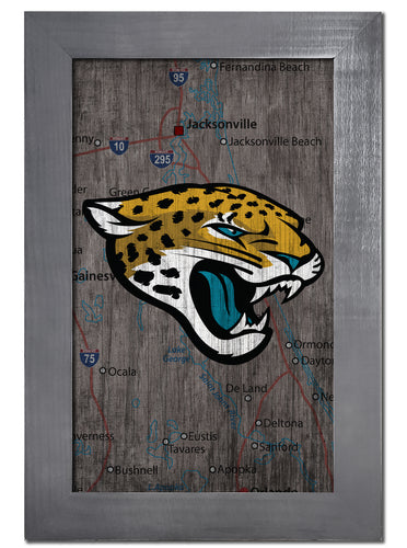 Wholesale NFL0985-City Map 11x19 Frame / N0985-Jacksonville Jaguars