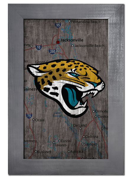 Wholesale NFL0985-City Map 11x19 Frame / N0985-Jacksonville Jaguars