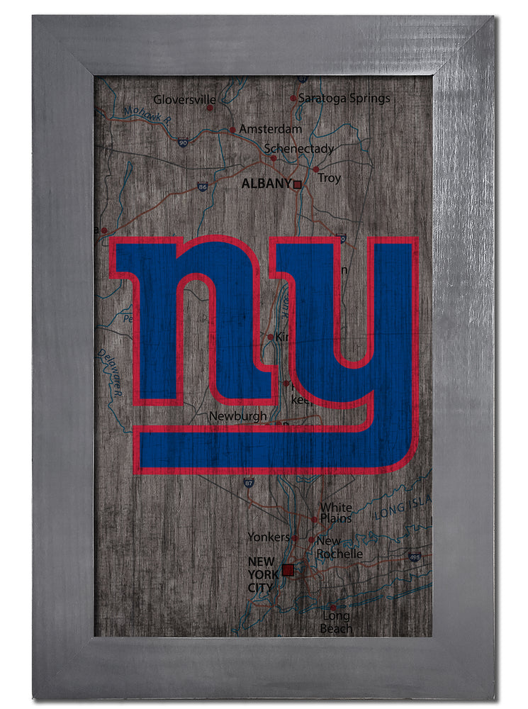 Wholesale NFL0985-City Map 11x19 Frame / N0985-New York Giants