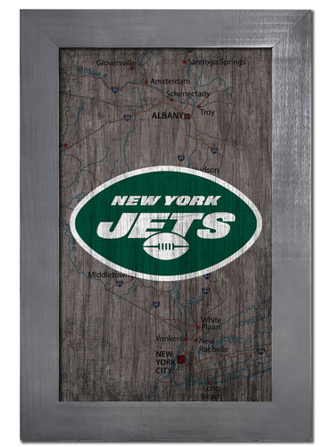 Wholesale NFL0985-City Map 11x19 Frame / N0985-New York Jets