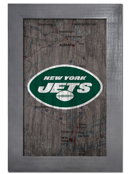 Wholesale NFL0985-City Map 11x19 Frame / N0985-New York Jets