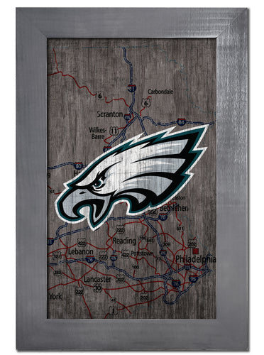 Wholesale NFL0985-City Map 11x19 Frame / N0985-Philadelphia Eagles