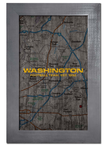 Wholesale NFL0985-City Map 11x19 Frame / N0985-Washington Football Team