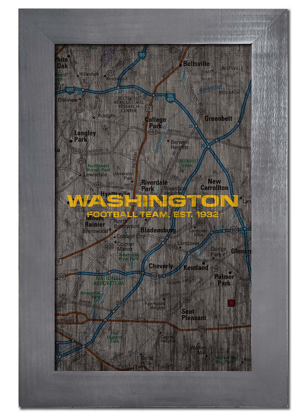 Wholesale NFL0985-City Map 11x19 Frame / N0985-Washington Football Team
