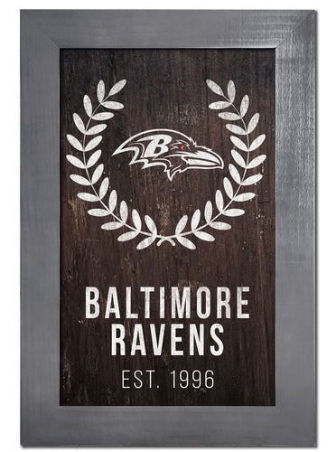 Wholesale NFL0986-Laurel Wreath 11x19 Frame / N0986-Baltimore Ravens